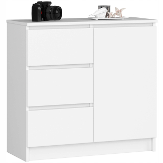 Komoda Akord K 80 x 35 x 77cm biela matná